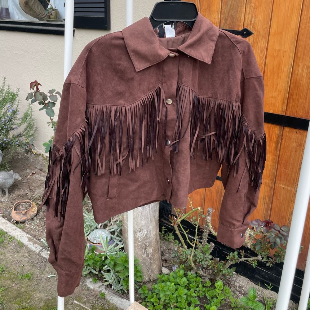 Brown Fringe Suede Jacket